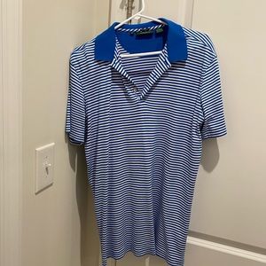 5/$18 Blue and white striped Bobby Jones polo